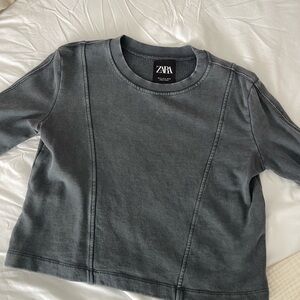 Zara Charcoal Long Sleeve Top